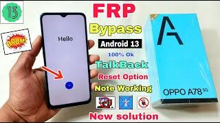 Oppo A78 5G FRP Bypass Android 13 Update | Oppo (CPH2495) Google Account Bypass Without Pc | 100% OK