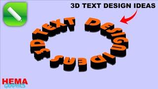 Easy | Best 3D Text Round Design ideas corel draw