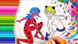 Lady Bug and Super Cat coloring page | Lady Bug and superhero moments | the brave Lady Bug |