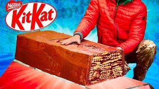 WE PREPARED A HUGE KITKAT WEIGHING 140 KILOGRAMS.