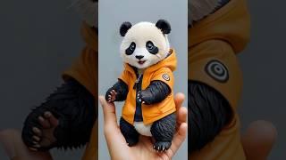 cute adorable panda with naruto uzumaki costume #cuteanimals #cutepanda #panda