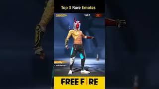 Top 3 Most  Rare Emotes  Garena Free Fire  #shorts #rare #emote #viral