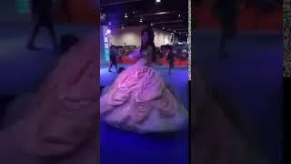 Woman in Belle Satin Dress