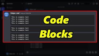 Send Code Block Messages On Discord