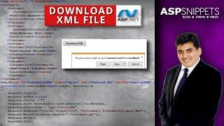 Download XML File in ASP.Net using C#