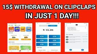 15$ WITHDRAWAL ON CLIPCLAPS IN JUST 1 DAY!!! NO HACK NO FARMING TRICKS  LEGIT 100% ORGANIC