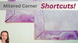 How to sew the easiest Mitered Corner using Shortcuts !!  Easy Sewing Tips