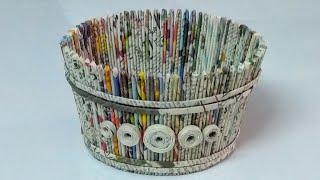 How to make a newspaper basket/DIY newspaper craft