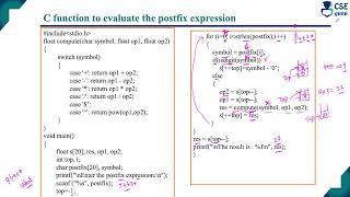 Evaluate postfix expression | Q.2c | vtu model question paper 2024 solution | DSA