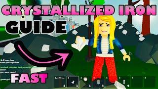 HOW TO GET CRYSTALLIZED IRON FAST GUIDE |ROBLOX ISLANDS | HOW TO MINE | HOW TO MINE IRON | SKYBLOCK