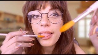 ASMR | Spit Painting You (But With Brushes) Mouth-Sounds Haters Beware