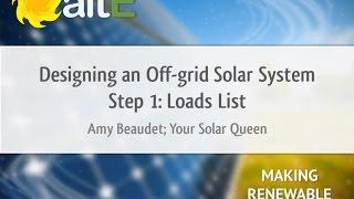 Loads List: Off Grid Solar Power System Design - Step 1