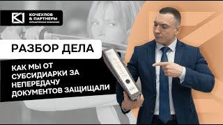 Разбор дела. Защита от субсидиарки за непередачу документов