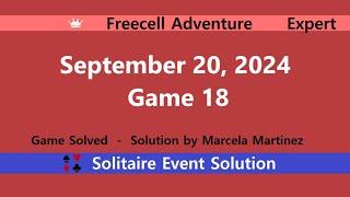 FreeCell Adventure Game #18 | September 20, 2024 Event | Expert