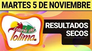 Resultado SECOS Lotería del TOLIMA Martes 5 de Noviembre de 2024  SECOS 