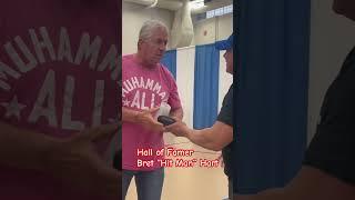 WWE Hall of Famer Bret “Hit Man” Hart getting some Ace Sunglasses from Jersey Joe Zapata #joezapata