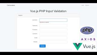 Vue.js PHP Input Validation