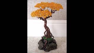 Бонсай из бусин мастер-класс. Bonsai made of beads.