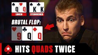 Russian Player Hits DOUBLE QUADS ️ PokerStars