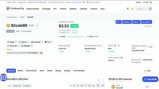 BitcoinBR price today on CoinMarketCap, BTCBR to USD live, marketcap and chart and news.