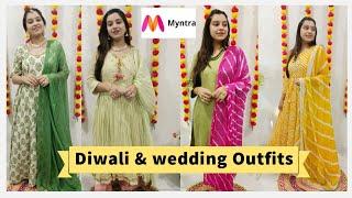 Myntra Kurta set haul | Diwali & wedding outfits | Myntra kurti  |  Myntra kurta set with dupatta