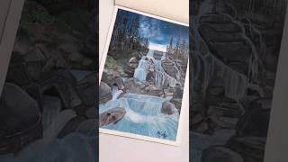 "Night falls" art on A3 canvas sheet (1/10) #youtubeshorts #shorts #landscape #viral