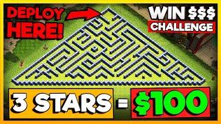 First to 3-Star THIS Wins $100 - Clash of Clans Challenge