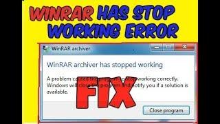 How to Fix WinRAR has stop working Error 100% !!