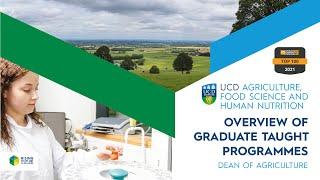 UCD School of Agriculture and Food Science - Graduate Taught Programmes