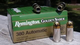 AMMO TEST:  .380 ACP Remington Golden Saber 102 gr JHP