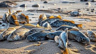 There are many groupers stranded on the beach, and there is also a large nest of octopus！