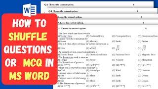 How to shuffle questions or options of MCQ in MS Word