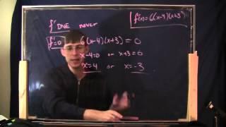 Applied Calc 1, Episode 17: 1st derivative test