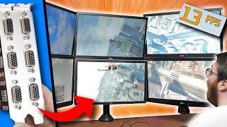 6 Monitors, 1 GPU: World's WORST Multi-Display Gaming Setup