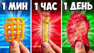 1 МИНУТА  vs 1 ЧАС vs 1 ДЕНЬ СНЕКИ