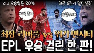 벌써 리그 우승확률 80% 리버풀?! 맨시티 리버풀전에 대한 외신의 충격적 예측!