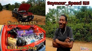 K24 Nitrous Nissan Sunny Gts Engine Swap | Seymour K13 Nissan at New Mexico Race Track |motorsportja