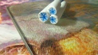 Колбаска-снежинка из полимерной глины / Polymer clay snowflake cane tutorial