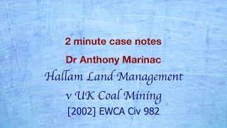 Hallam Land Management v UK Coal Mining (HLA Hart and statutory interpretation)