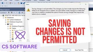 Fix 'Saving Changes Is Not Permitted' Error in SQL Server – Simple Solutions!