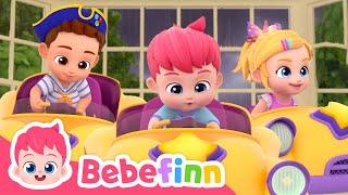 Go Away Rain!️ Baby Cars are COMING! | Bebefinn and Baby Shark | Nursery Rhymes & Kids Songs