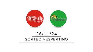 Sorteo Vespertino de Quiniela y Tómbola - 26/11/2024