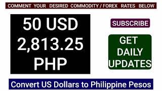 Philippines Currency to US Dollar Rates Today 28 AUGUST 2024 USD / PHP