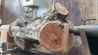 Woodworking NDT   Turn Twisted Wood Pieces Into Beautiful Works With Handmade Wood Lathe