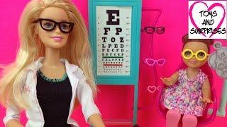 Куклы Барби Мультик Кукла  Доктор Окулист Игры Игрушки  для девочек Barbie Eye Doctor