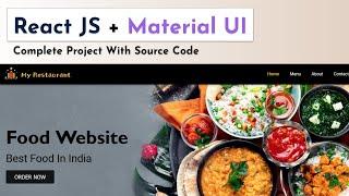 Reactjs Material UI Restaurant Website Complete Project | Reactjs projects | Reactjs Website