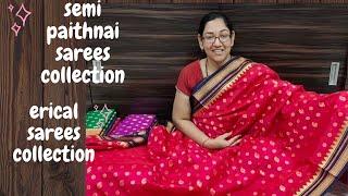 erical saree semi  paithani|erical paithani sarees|semi paithnai|paithnai sarees|yeola paithnai