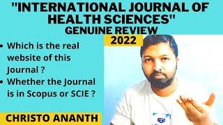 Christo Ananth - International Journal of Health Sciences - Scopus, ESCI Indexing Review - English