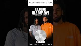 Lil Durk And J Cole All my Life single platinum #lildurk #jcole #hiphopnews