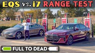 BMW i7 vs Mercedes EQS 70-MPH Highway Range Test! We Ran Them Until They Died